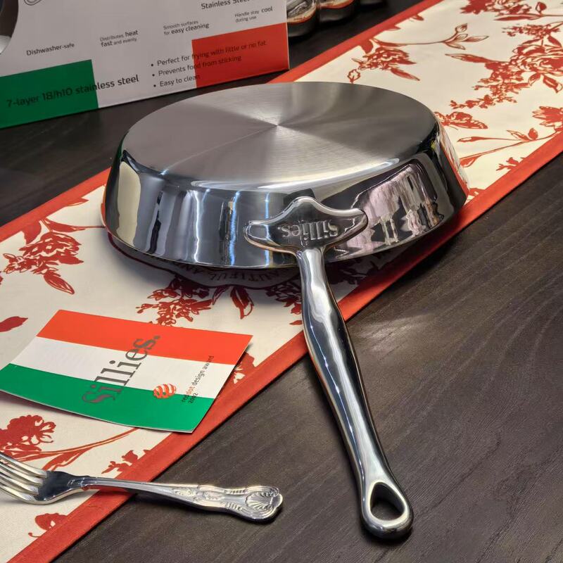 Seven-Layer Steel Shallow Frying Pan】Sillies. Thickened Frying Pan and Wok for Steak, Made of 7-Layer Steel in One Piece Seven-Layer Steel Shallow Frying Pan】Sillies. Thickened Frying Pan and Wok for Steak, Made of 7-Layer Steel in One Piece