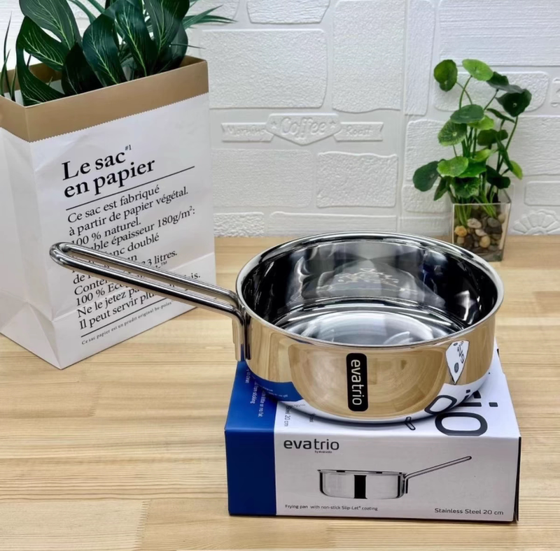 Nordic Danish 16/20/24 Frying Pan, 3.5mm Thick Stainless Steel (with Packaging)