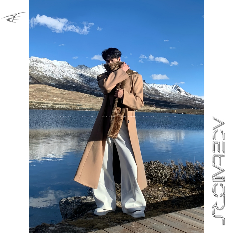 Ace' Elegant Retro Wilderness Luxury Woolen Coat Men's Winter Mid-Length High-End Suit Jacket Ace' Elegant Retro Wilderness Luxury Woolen Coat Men's Winter Mid-Length High-End Suit Jacket