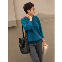 New York Classic Leisure also has a sense of grade ~ smooth point Xu Qiudong round neck loose long sleeve thick sweater female
