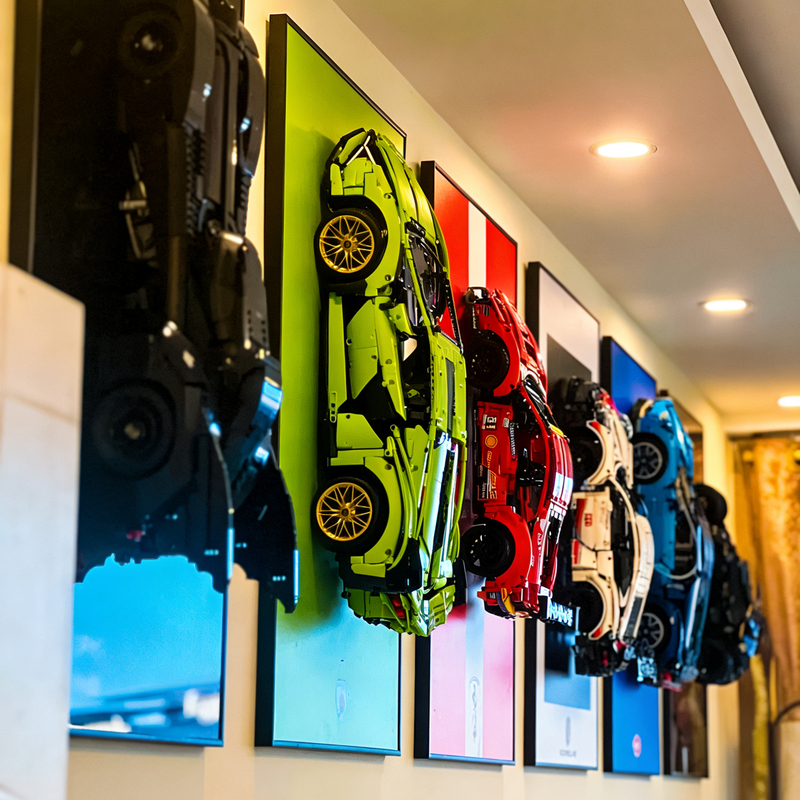 High-End Three-Dimensional Creative Building Block Sports Car Living Room Decorative Painting Sofa Background Wall Hanging Painting Children's Room E-Sports Hotel