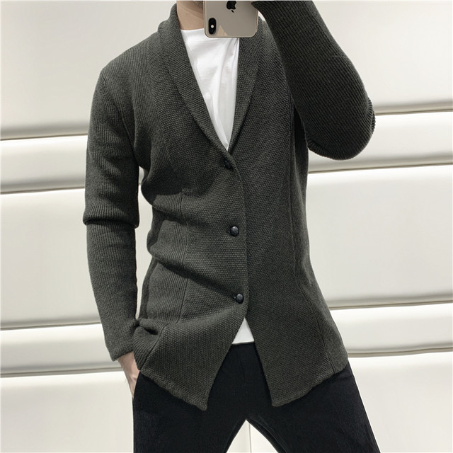 ພາກຮຽນ spring ແລະດູໃບໄມ້ລົ່ນທີ່ສວຍງາມ wool ເວີຈິນໄອແລນເຕົ້ານົມດຽວປະສົມ cardigan ເສື້ອ sweater ເຕົ້ານົມດຽວສໍາລັບຜູ້ຊາຍ C1422