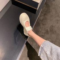 Strong push 2021 New Japanese thick bottom white shoes with big head Mary Jane single shoes canvas shoes women