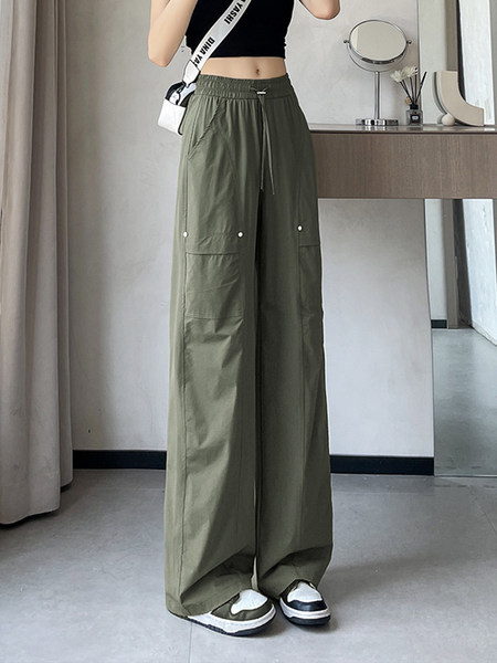 Girls' Summer Cargo Pants Thin Style 2026 New Model Big Girl Casual Pants Youth Straight-Leg Pants Summer Fashion — 4