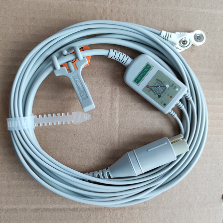 宝莱特心电监护仪M800/M9000/M69 6PIN一体三导联扣子式导联线