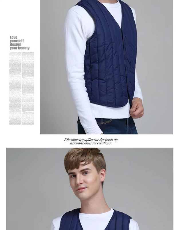 Áo vest cotton nam trẻ trung size lớn dày ấm Bên trong mặc áo vest mỏng trung niên