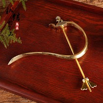 Bird cage folding hook pure brass Barb Sichuan cage thrush bird bird cage dragon head print hook adhesive hook