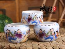 Thyme Bird Cage Indie Bird Food Bowl Hemp Material Hibiscus Jade Bird Food Jar Jingdezhen Food Cylinder Bird Cage Accessories