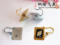 Square cage small hook (brass jade bird embroidered eye small cage Indigo chin wax mouth bamboo bird cage hook copper hook iron hook adhesive hook