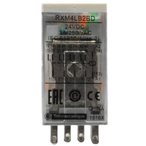 Schneider intermediate relay 2 open 2 closed 8 feet 5A with base 24 volt small relay 24V RXM2LB2BD