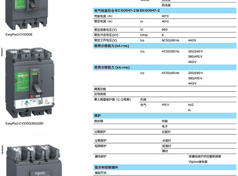 施耐德塑壳断路器 空气开关三相三线 空开 CVS 3P16A50A160A600A LV510330,塑壳断路器,施耐德