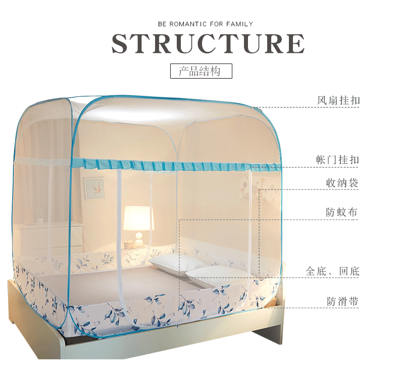 Miễn phí lắp đặt lưới yurt lưới ba cánh cửa màu đỏ 2018 mới 1.8m 1,5m giường nhà mã hóa kép - Lưới chống muỗi màn ngủ tự bung cao cấp