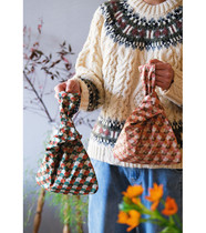 Small Parisian hand for homemade day style knot wrist bag imported cotton fabric small daisy handbag handbag hand carrying cloth bag