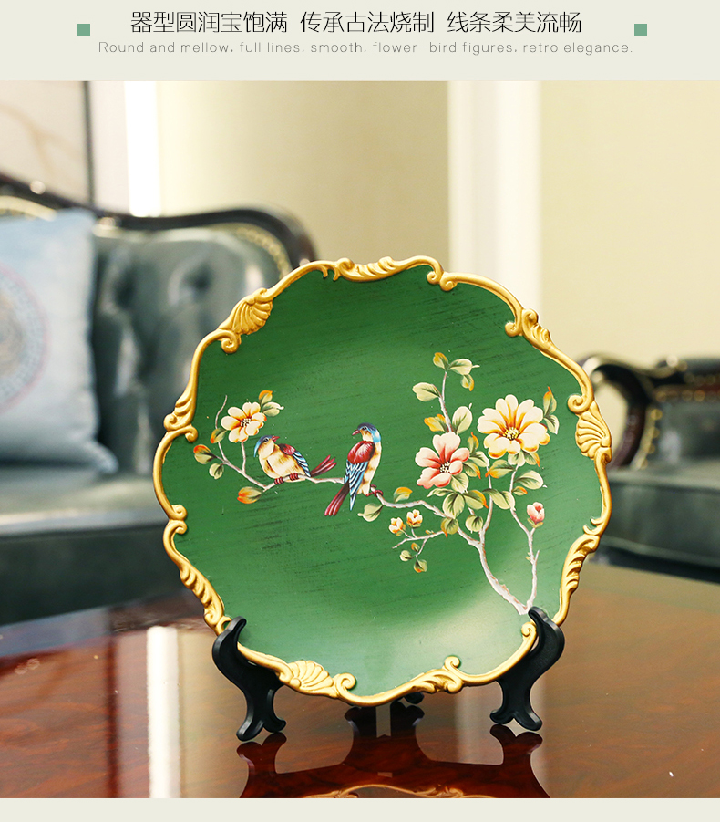 American country hand - made flower decoration plate place to live in the sitting room porch plate ceramic plate bracket tray