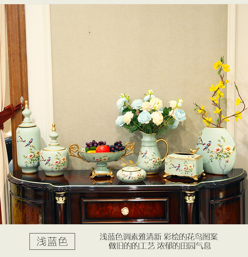 American retro ceramic storage tank creative European - style caddy fixings sitting room porch ark adornment furnishing articles household act the role ofing is tasted