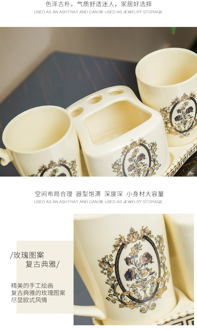European household act the role ofing is tasted creative decoration toilet wash gargle suit three - piece ceramic sanitary ware for wash gargle ornaments