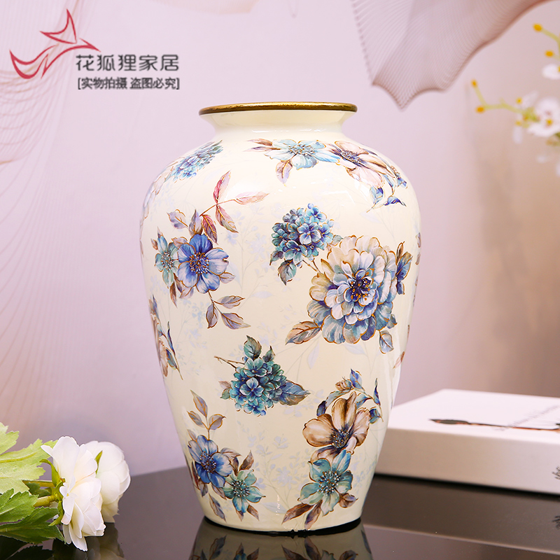 American light key-2 luxury ceramic vase furnishing articles sitting room of TV ark, wine porch decoration floral flower decoration decoration