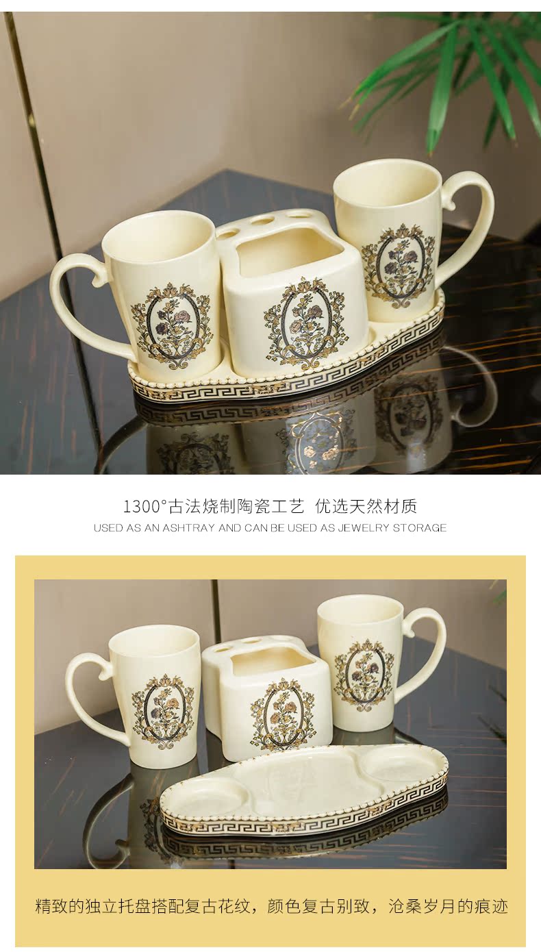 European household act the role ofing is tasted creative decoration toilet wash gargle suit three - piece ceramic sanitary ware for wash gargle ornaments