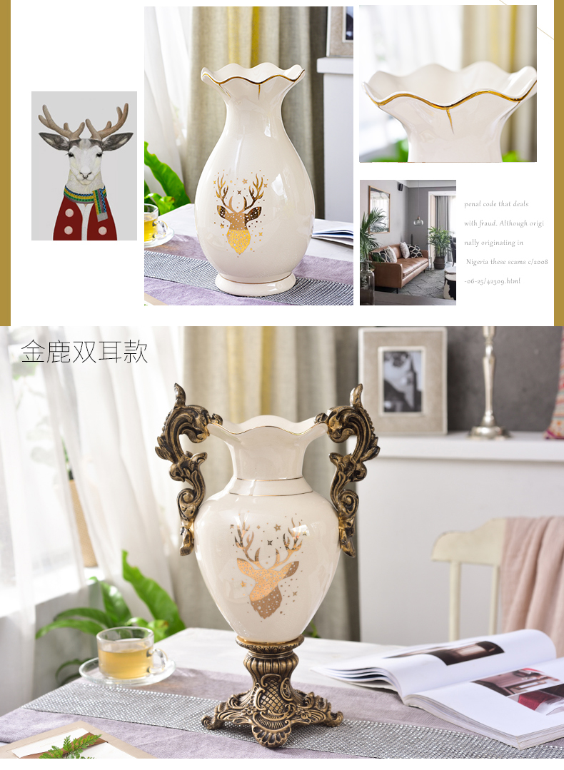 Modern light key-2 luxury simple ceramic vase type creative flower arrangement sitting room place vases, flower art home decoration