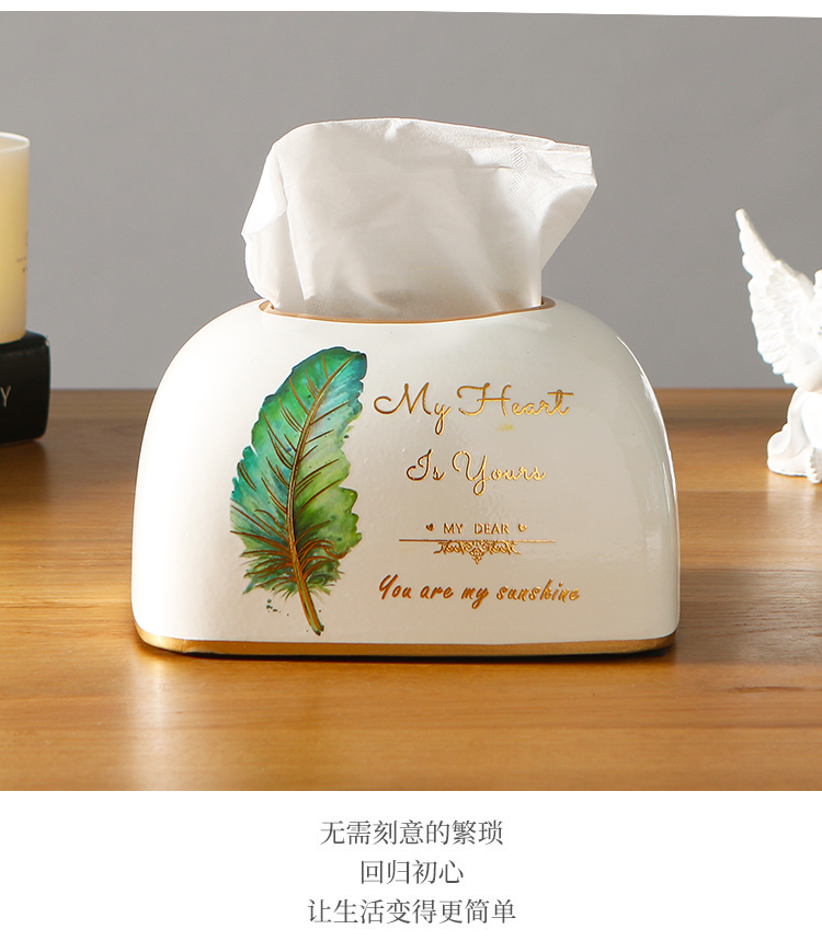 American country smoke creative ceramic carton ou rural place napkin tissue box sitting room dining - room table decoration