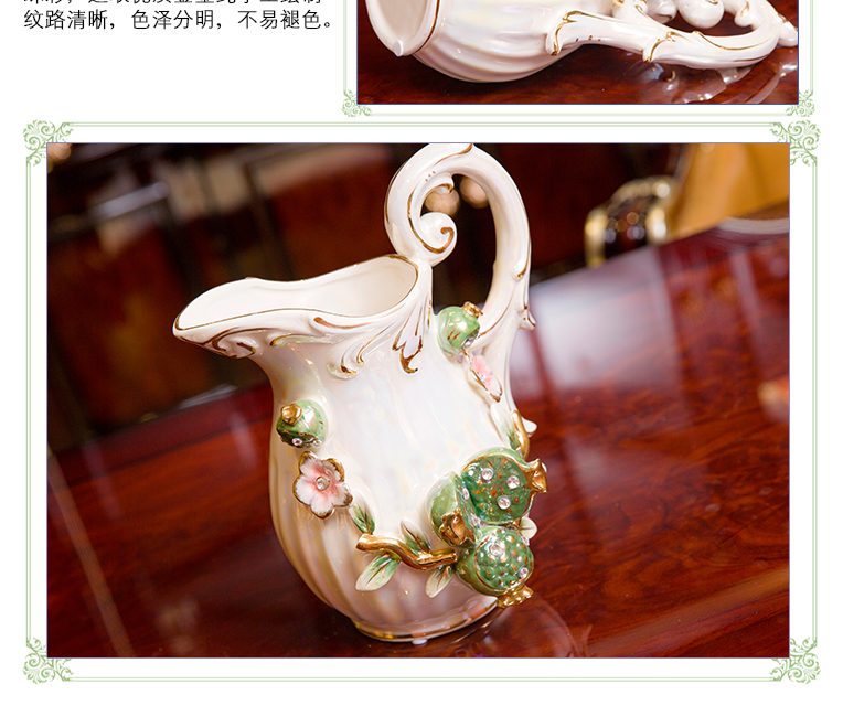 European ceramic monaural milk pot simulation flower vase creative floral furnishing articles sitting room tea table wine cabinet TV ark, adornment