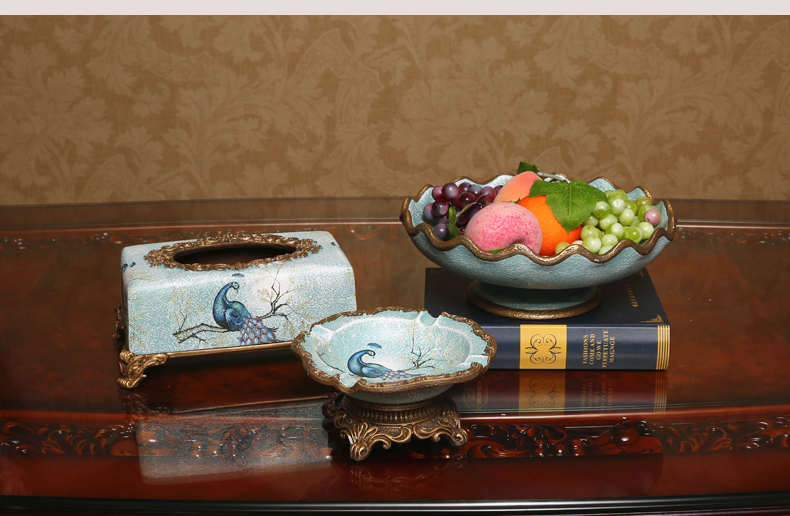 American fruit bowl ceramic creative home furnishing articles ornaments continental plate tissue box sitting room tea table three suits for