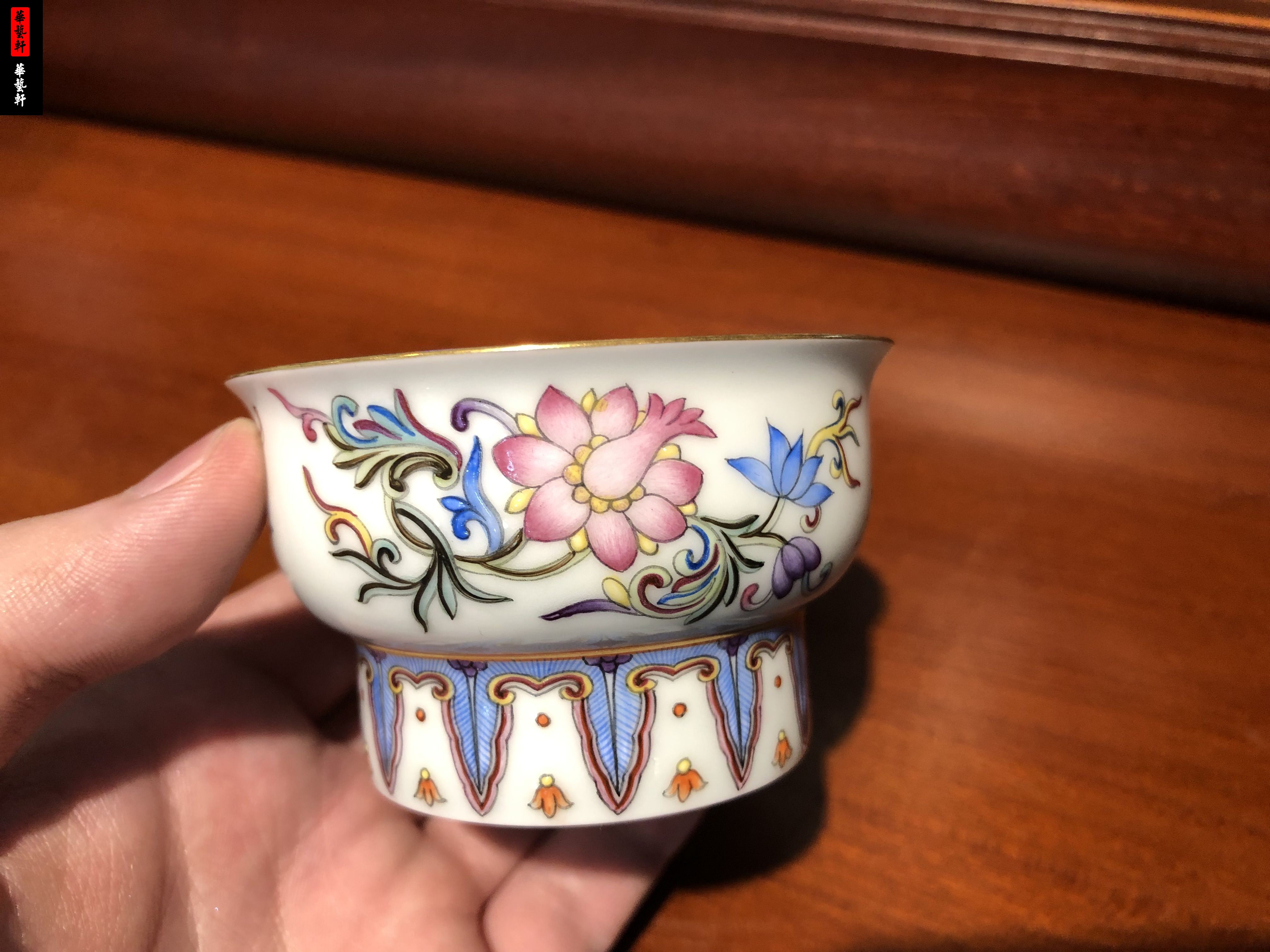 Jue Kiln Powder pink tangled flowers Inner painting Qingflower Longgrain Zhuhai Huayi Xuan Ceramics Two Beats notes