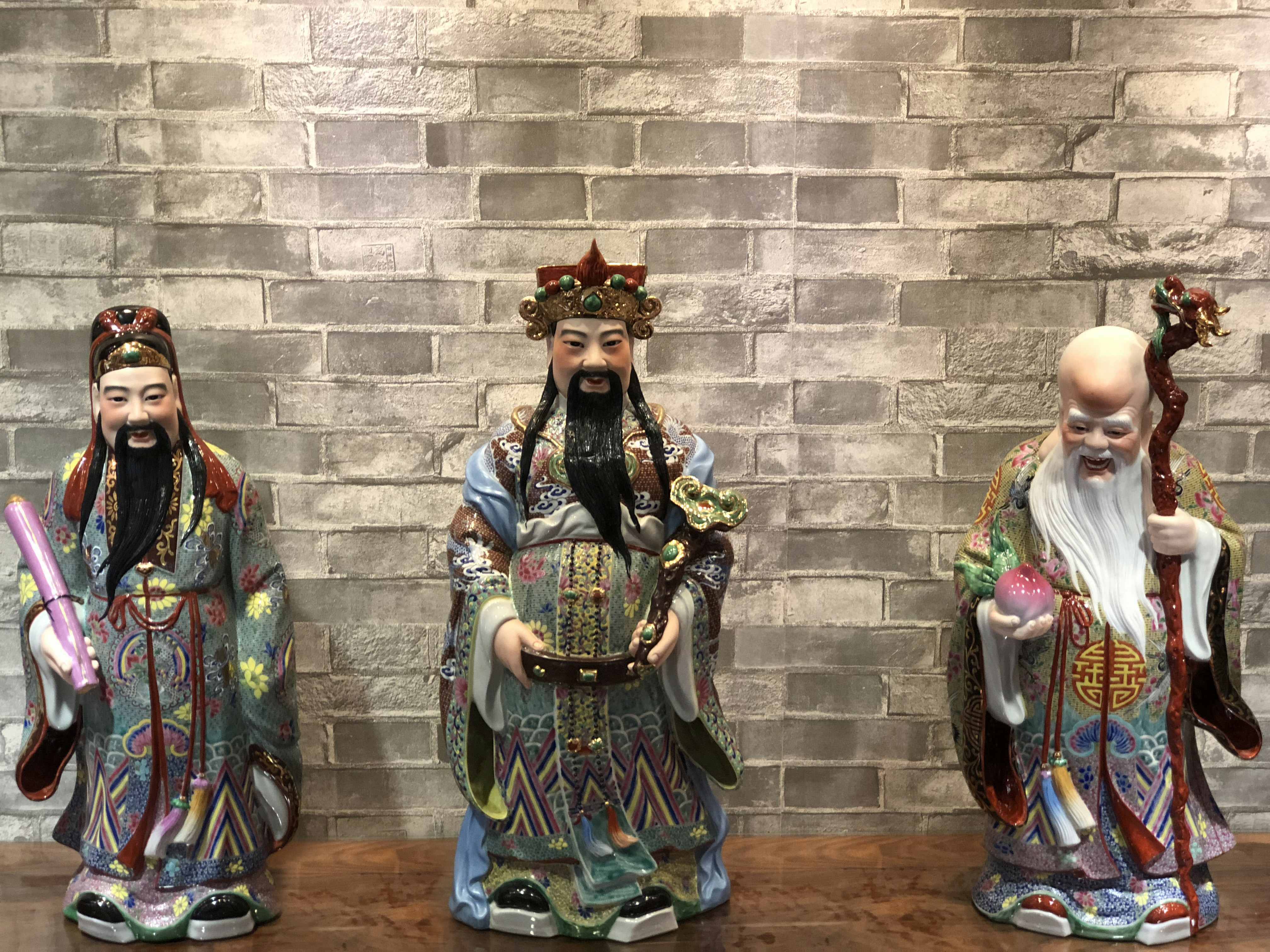 Fu Lu Shou Zeng Longsheng style Jingdezhen point workmanship heavy industry pastel real shooting Jingdezhen (Huayixuan)