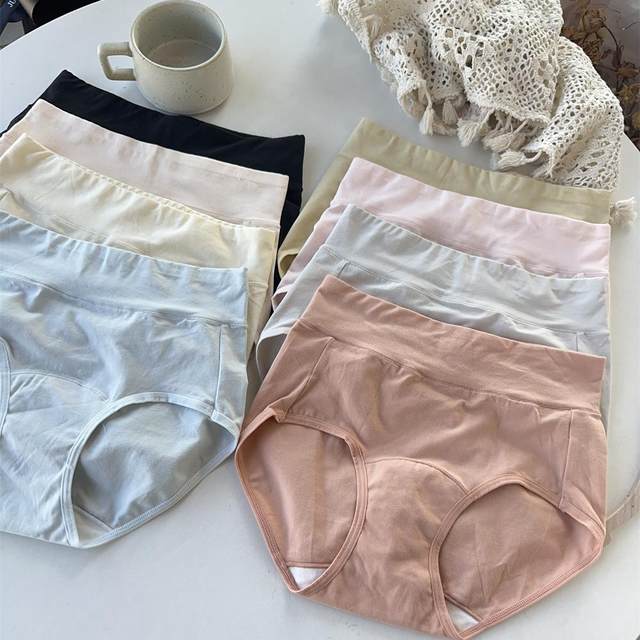 Women's pure cotton belly-climbing large size hip-packing high waist panties