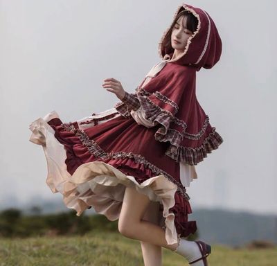 taobao agent Little Red Riding Hood, demi-season dress, Lolita style