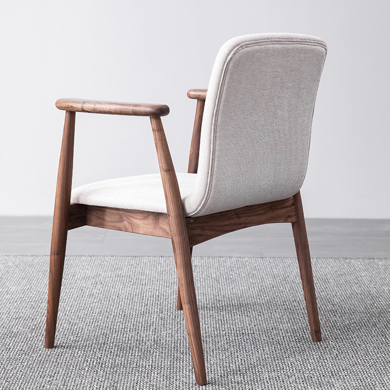 Nordic Solid Wood Chairs Home Dining Chair Minima Stool Leaning Back Chair Bookchair North American Black Walnuts Wood Book Chair Circle Chair