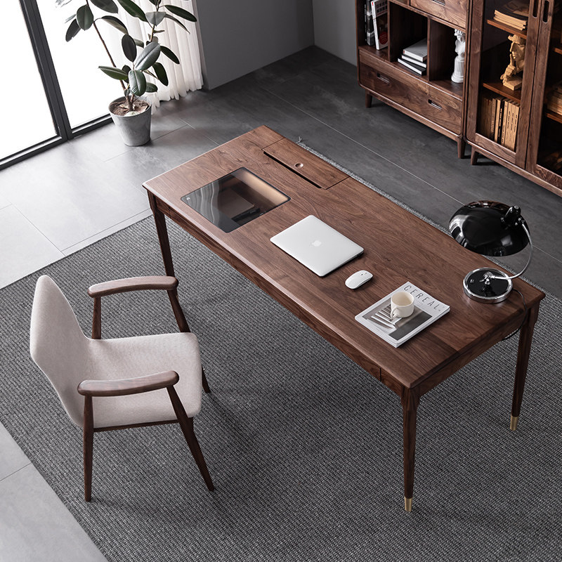 Nordic Solid Wood Desk Home Calligraphy And Painting Desk Calligraphy Table Black Walnuts Wood Desk Custom Cherry Wood Day Style Desk