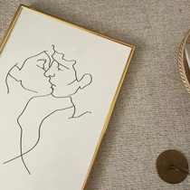  Simple wooden kiss lover Korean handmade wooden photo frame vintage card set