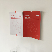 GOOD COFFEE KOREA INS WIND RED WHITE COLLIDER Sticky Small Poster Suit Photo Props