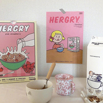 pink Korean design sweet pink small poster set Cute recommended pink cereal photo props