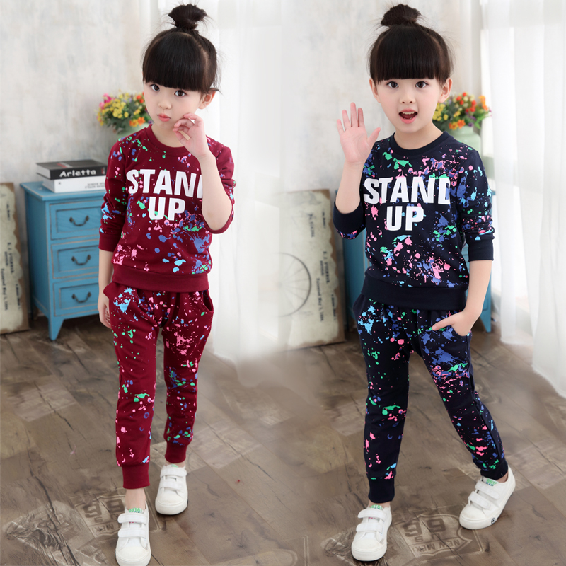 Children's Clothing Girl Spring Clothing 2022 New Children Suit Trendy Foreign Spring Autumn Season Clothes Girls Sport Two Suits