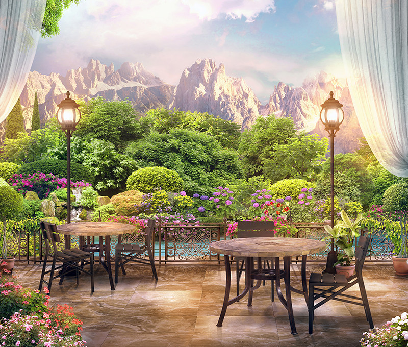 New retro main sowing background cloth Shake Soundtrack Network Red Straight Background Wall 3d Solid Grassland Outdoor Bamboo Forest