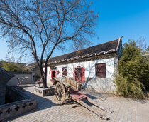 The old house cave of Shakyun rural village landscape the fast - handed jitsu patch of the red live stream room for men and women 3D background cloth