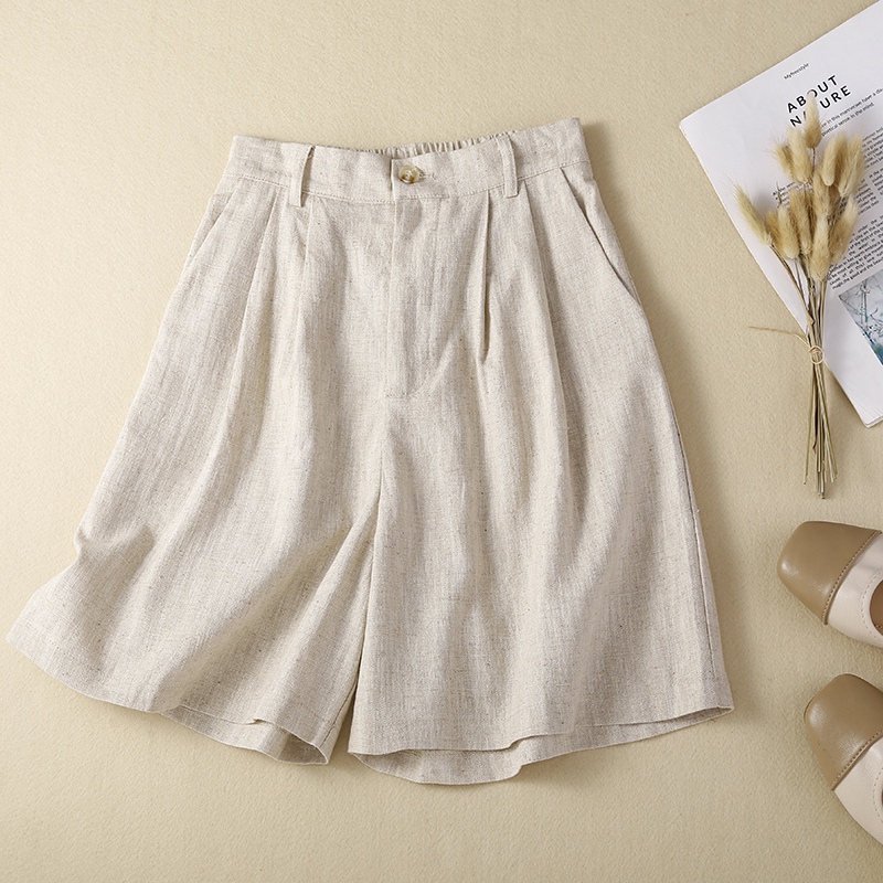 Thin Summer New Breathable Cotton and Linen Shorts Japanese Retro High-Waisted Slimming Wide-Leg Five-Point Pants Casual Suit Mid-Length Pants Thin Summer New Breathable Cotton and Linen Shorts Japanese Retro High-Waisted Slimming Wide-Leg Five-Point Pants Casual Suit Mid-Length Pants