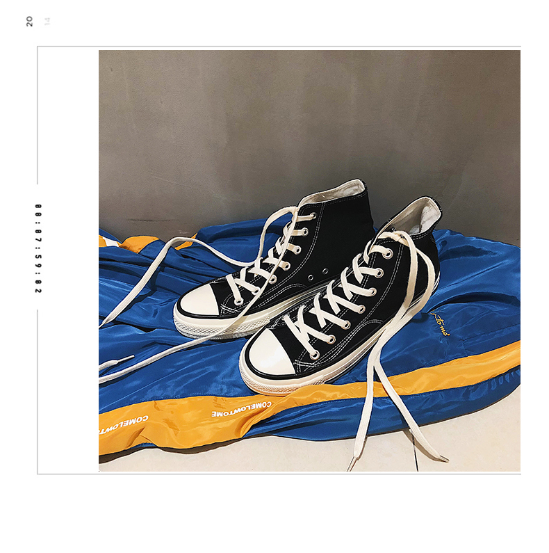 Giày cao cổ cao cổ Dunbu Giày cao gót nam ulzzang phong cách Harajuku hoang dã bf đôi giày trắng siêu cháy đôi giày the thao nam nike