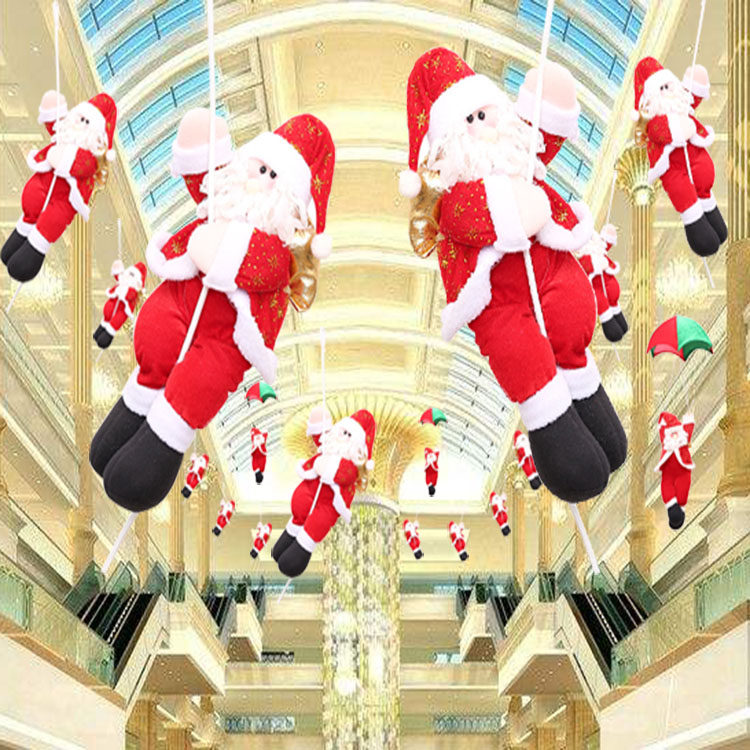 Christmas decorations parachute old Santa Claus Double decoration hanging pieces hotel shopping mall window roof decoration