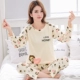 Bộ đồ ngủ nữ mùa xuân và mùa thu cotton dài tay mỏng phần cotton kích thước lớn Phiên bản Hàn Quốc của bộ phim hoạt hình mùa xuân ngọt ngào và đáng yêu pijama đôi