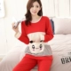 Bộ đồ ngủ nữ mùa xuân và mùa thu cotton dài tay mỏng phần cotton kích thước lớn Phiên bản Hàn Quốc của bộ phim hoạt hình mùa xuân ngọt ngào và đáng yêu pijama đôi