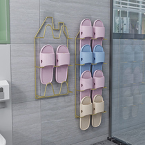 Free-to-punch hanging slipper rack modern minimalist shoe rack containing deviner wall bathroom Economy metal bracket