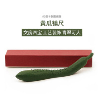 Creative cast iron cucumber Wenzhen Zhenzhen simple ruler Wen Fang Sibao pen pure copper paper town metal Chinese style hair