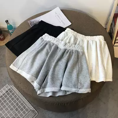 Summer new high-waisted colorblock sports shorts women's ins thin legs Korean hot pants beach pants Joker tide