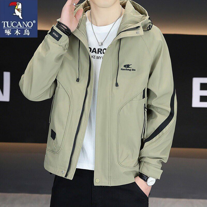 Woodpecker Jacket Men's American Workwear Hooded Top 2026 Spring New Trendy Casual Windbreaker Jacket