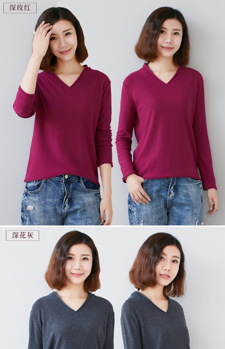 Mùa xuân 2018 và mùa thu mới kích thước lớn của phụ nữ tay dài phiên bản lỏng lẻo của áo len cotton áo len đáy áo len cardigan nữ