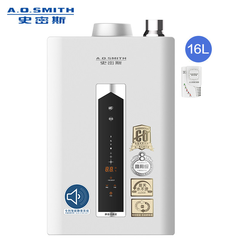 A.O. Smith/Smith 16-Liter Escx Silent Gas Water Heater, Safe for Home Use, Low-Pressure Combustion