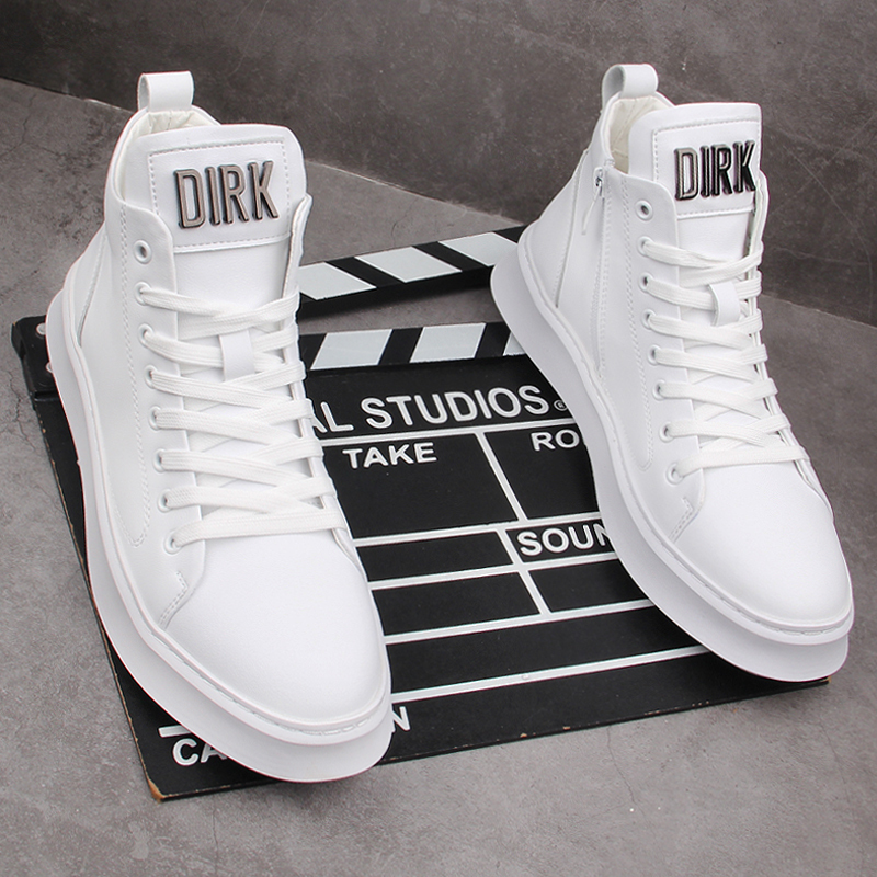 Men's Shoes 2026 New Summer Breathable White Martin Boots High-Top White Shoes Men's Trendy Versatile Men's Casual Shoes